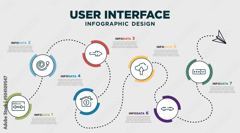 infographic template design with user interface icons. timeline concept ...