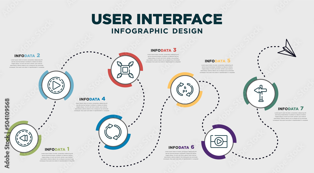 infographic template design with user interface icons. timeline concept ...