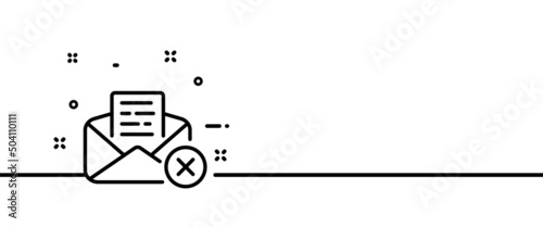 Message line icon. Phone with incoming SMS, mail, notice, notification, spam, cross. Correspondence concept. One line style. Vector line icon for Business and Advertising