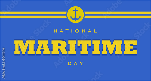 National Maritime Day. Blue Background