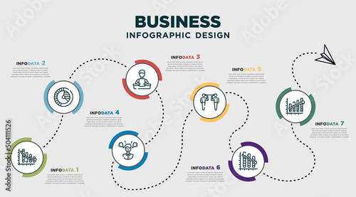 Tableau sur toile infographic template design with business icons