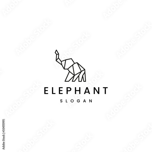 Elephant geometric logo icon design