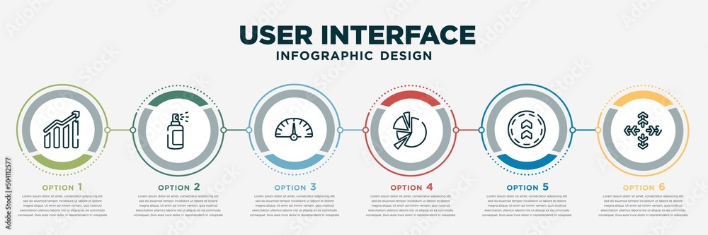 infographic template design with user interface icons. user interface ...