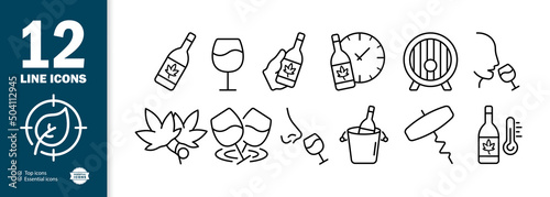 Celebrate set icon. Alcohol, champagne, wine, tobacco, marijuana, tobacco, hemp, cannabis, recreation, relaxation. Legalize oncept. Vector line icon for Business and Advertising