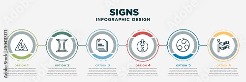 Fotobehang infographic template design with signs icons