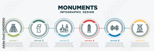 Fotografia infographic template design with monuments icons