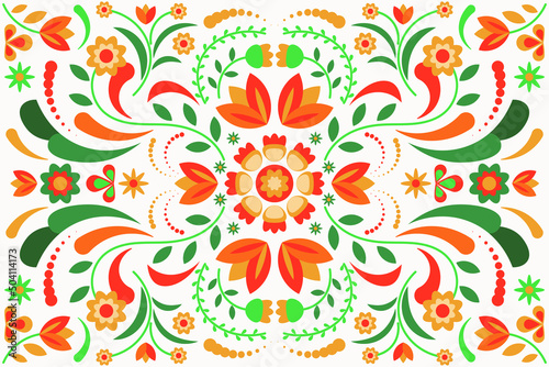 Fotografia Mexican flower traditional pattern background
