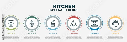 Fényképezés infographic template design with kitchen icons