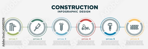 infographic template design with construction icons Fototapet