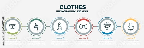 Canvas infographic template design with clothes icons