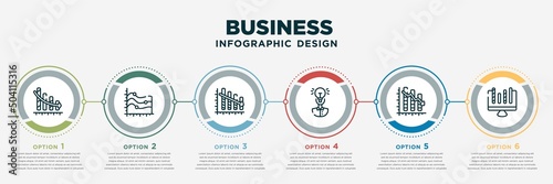 Canvas infographic template design with business icons