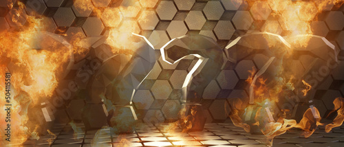 question marks hexagonal an...