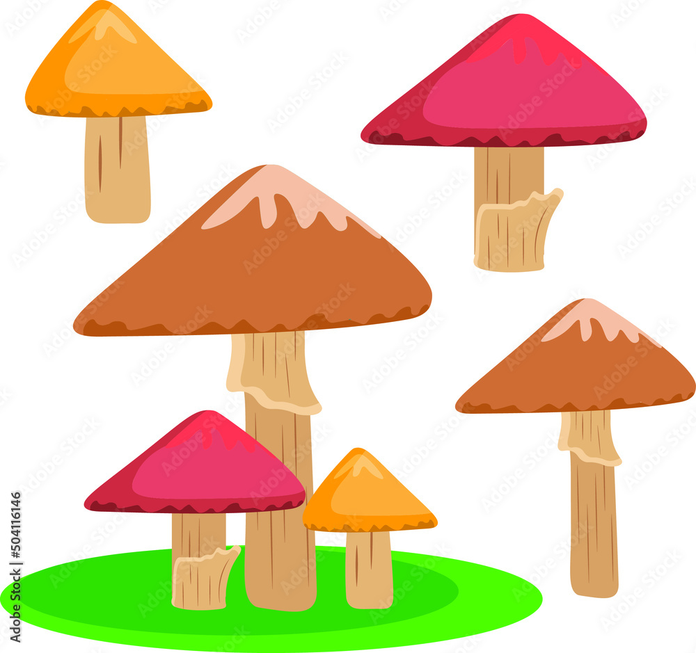 Mushrooms Illustration Vector Clipart