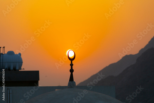 Beautiful view of Quba Mosque tower building. photo