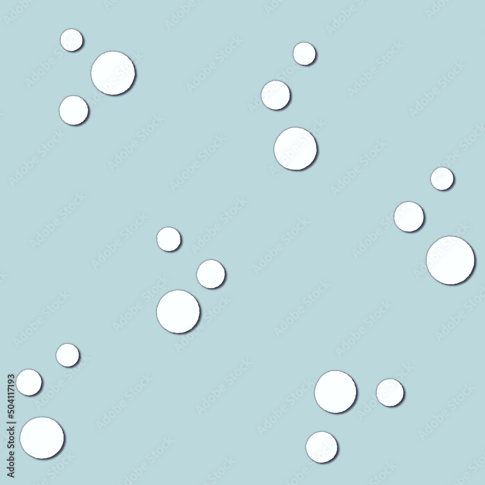 Abstract dots pattern. Different dots on pastel blue background. Bubble pattern