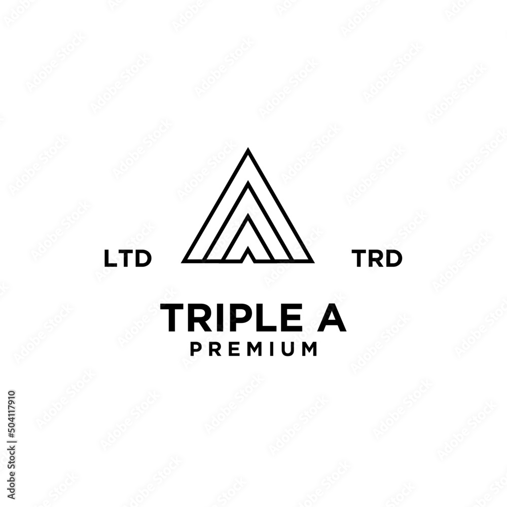Triple A AAA Letter Logo icon design illustration template Triple A AAA Letter Logo icon design illustration template
