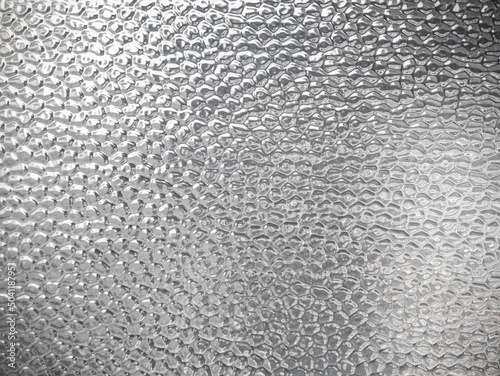 Glass surface with bubble textured material