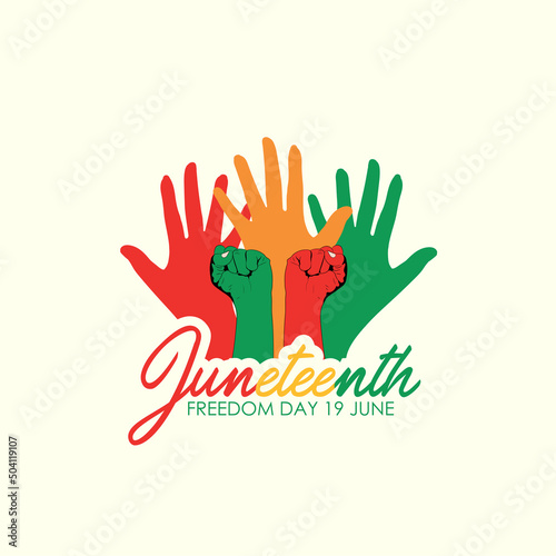 Juneteenth day. Annual African-American holiday, Freedom and emancipation day in 19 june