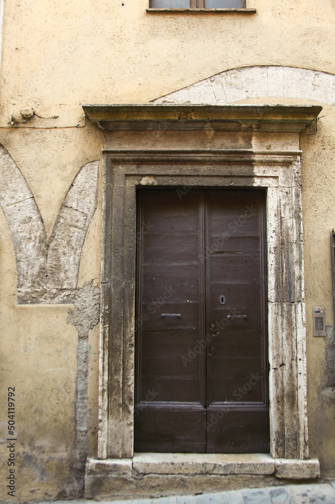 Amelia, borgo medievale prima del terremoto. Umbria, Italia