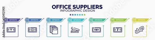 infographic for office suppliers concept. vector infographic template with icons and 7 option or steps. included jigsaws, money growth, distributed, responsability, cash money, criminal, wrap