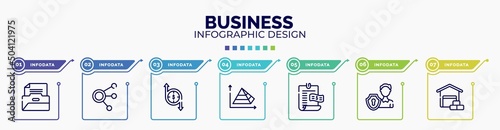 infographic for business concept. vector infographic template with icons and 7 option or steps. included files and folders, coworking, transfering, pyramid chart, bills, personal security,