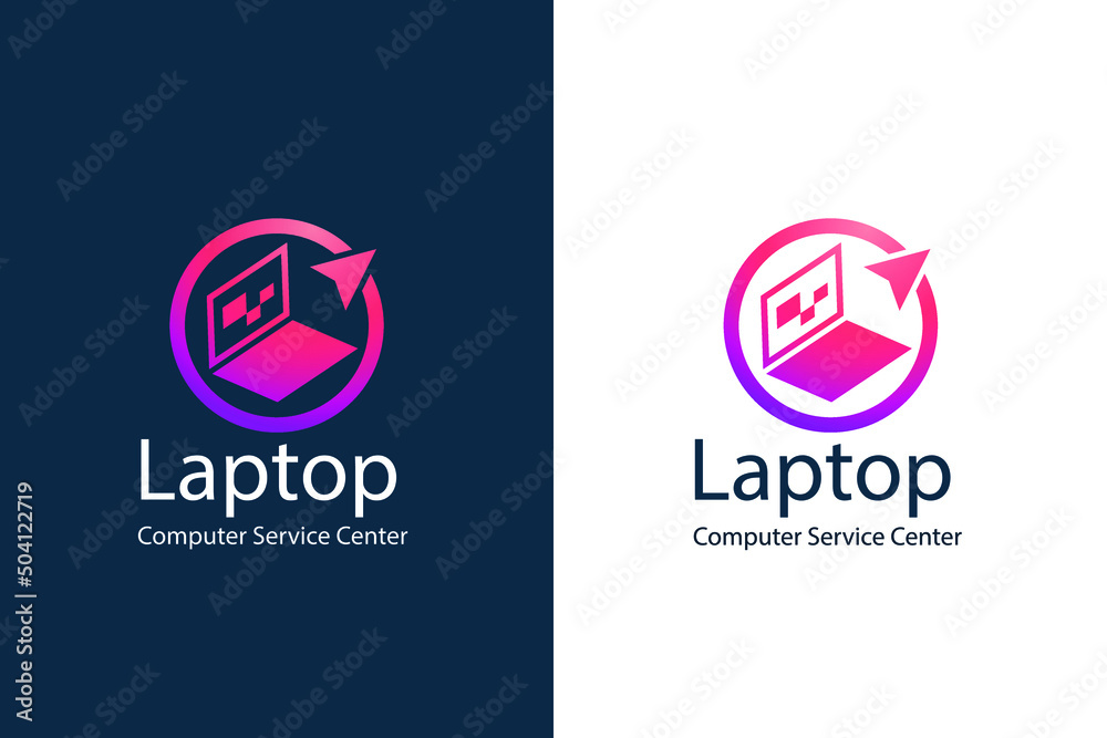 Computer logo design. Pc fix, repair icon. Computer maintenance service ...