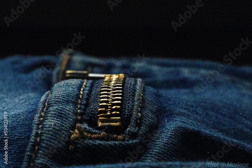 blue jeans with a belt photo