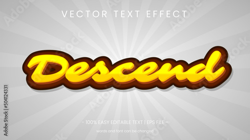 descend yellow brown color text effect