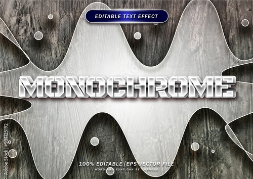 Uppercase monochrome text editable effect with realistic texture