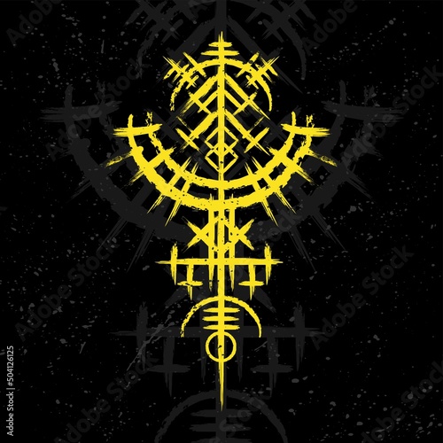 Scandinavian viking yellow symbol wallpaper