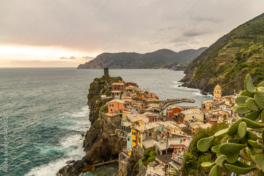 Italy, Liguria, La Spezia, Levanto, 5 lands, Vernazza panoramic view