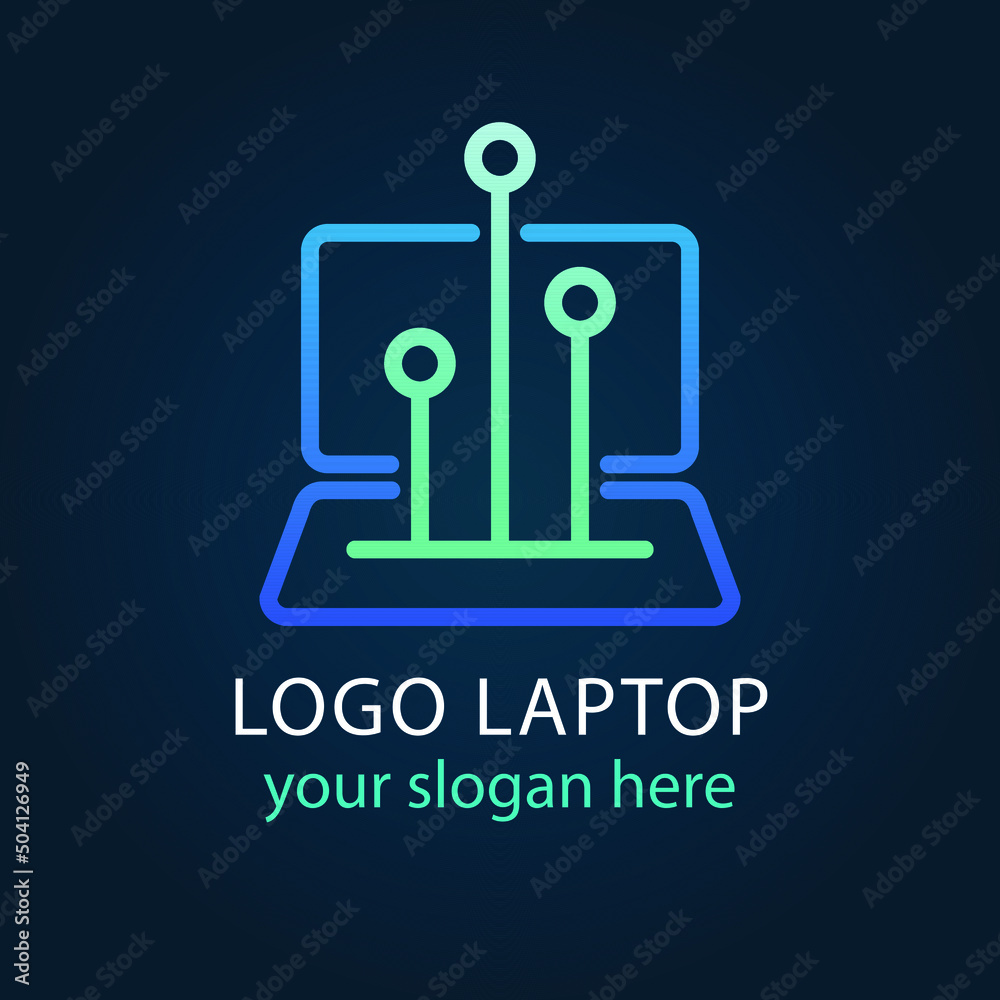 Computer logo design. Pc fix, repair icon. Computer maintenance service. Coding, software. Computer tech shop. Computer help logotype badge, brand logo, name symbol, sign, emblem. Vector illustration.