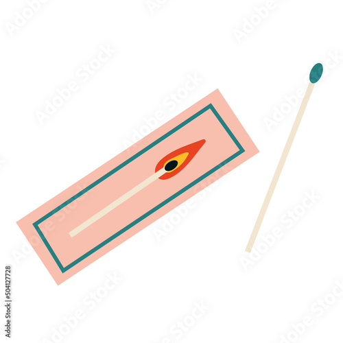 Box of matches for candles, cartoon style. Trendy modern vector illustration