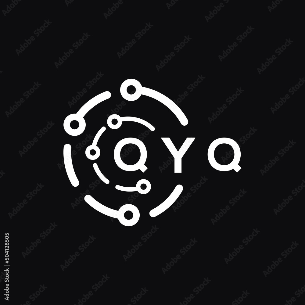 QYQ technology letter logo design on black  background. QYQ creative initials technology letter logo concept. QYQ technology letter design.
