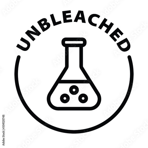 unbleached black outline badge icon label isolated vector on transparent background