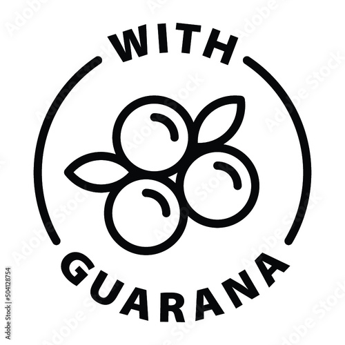 with guarana black outline badge icon label isolated vector on transparent background