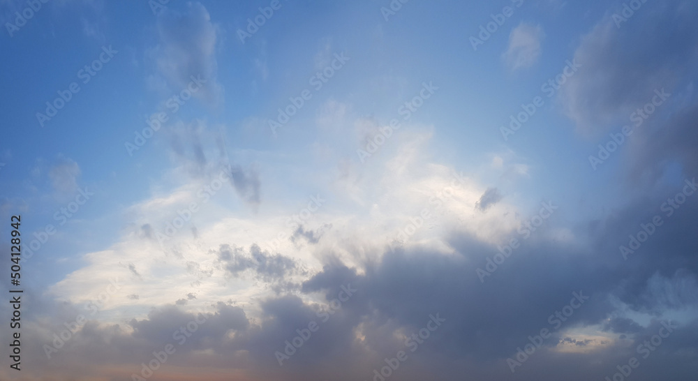Beautiful panaromic pastel color sky with clouds, nature background Beautiful panaromic pastel color sky with clouds, nature background