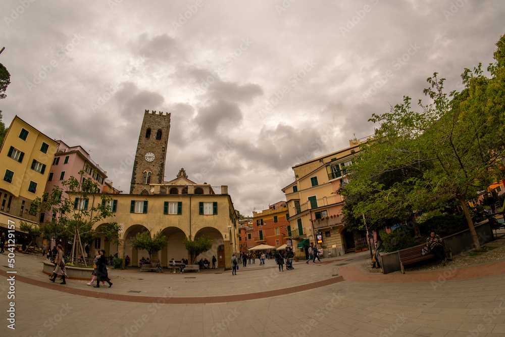 Italy, Liguria, La Spezia, Levanto, 5 lands, Monterosso, panoramic view and the main square
