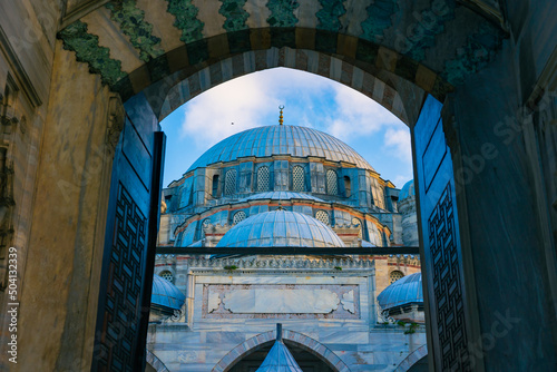 Ottoman or islamic architecture background photo. Sehzade or Sehzadebasi Mosque photo
