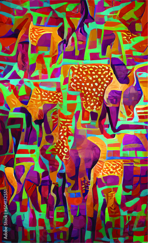 abstract vector background with African motifs in yellow sandy brown colors. Imitation of traditional texture for design and creativity.