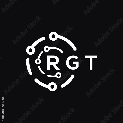 RGT technology letter logo design on black  background. RGT creative initials technology letter logo concept. RGT technology letter design.
 photo