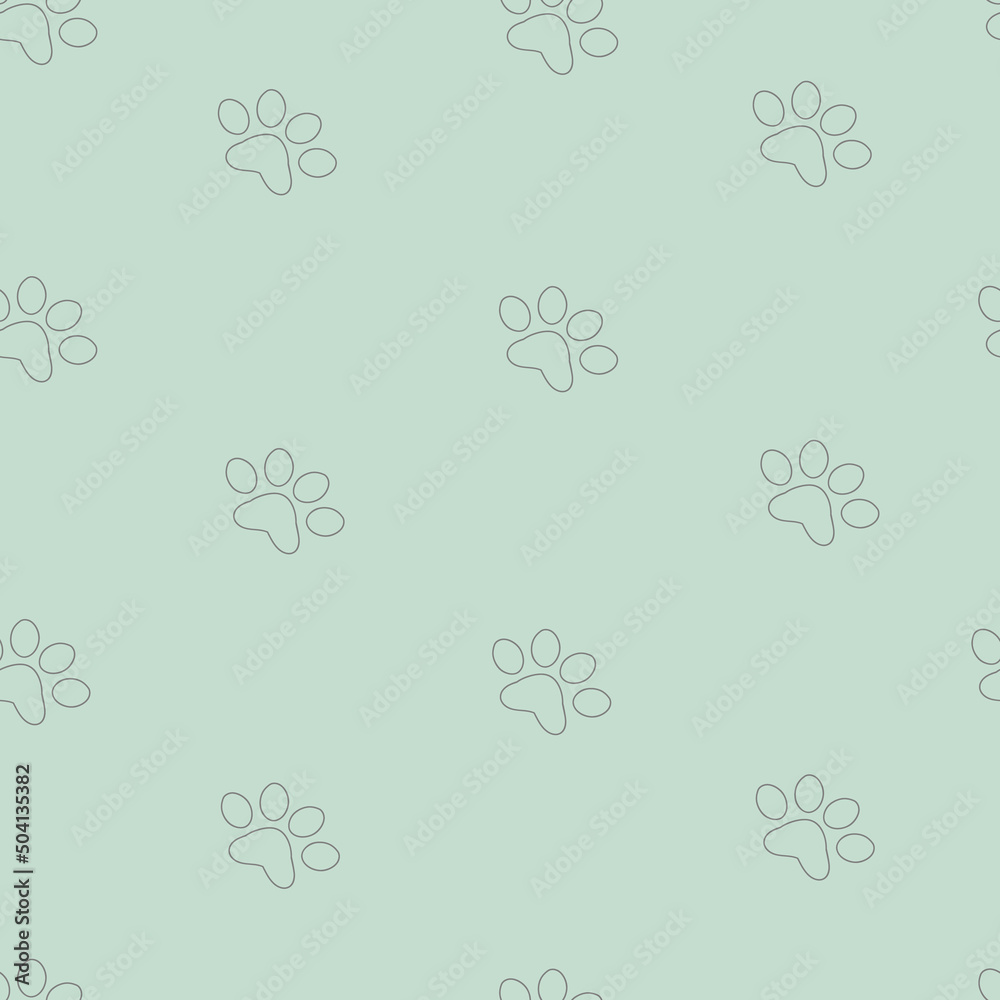 seamless pattern of kawaii cute paw cat animals background seamless pattern of kawaii cute paw cat animals background