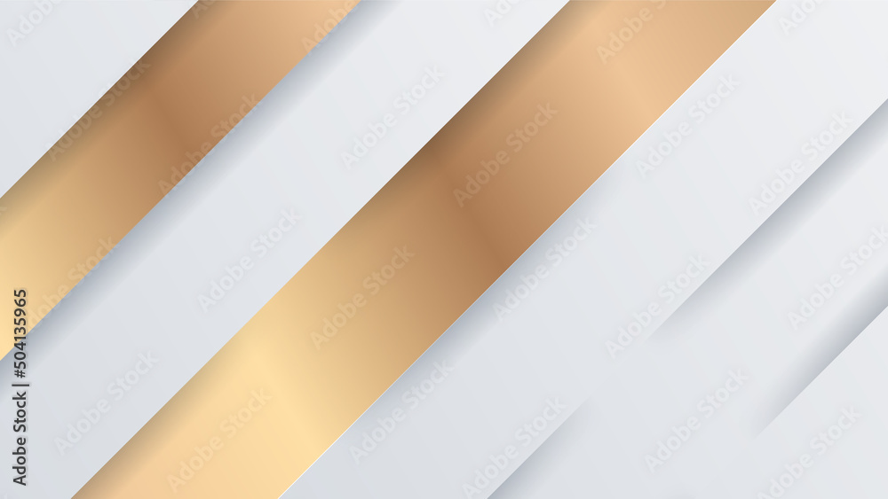 Modern white and gold abstract background. Abstract geometric shape ...