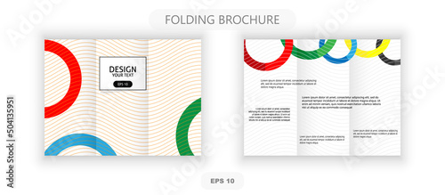 trifold brochure with colored rings. photo