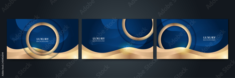 Abstract blue background with gold stripes Stock Vector | Adobe Stock