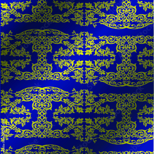 Royal vector textile on a blue background, luxury blue royal wallpaper, layout design, poster template, background, art