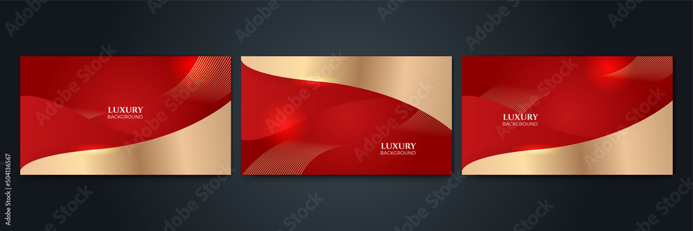 Obraz premium Abstract red and gold lines background