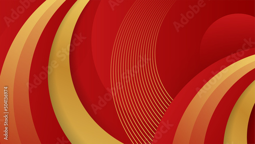 Abstract red and gold lines background