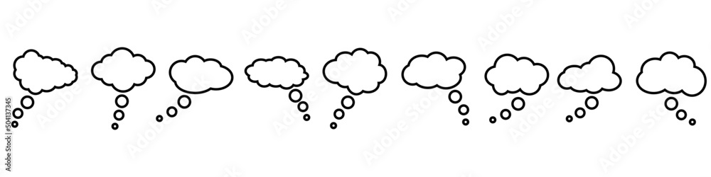 Cloud speech bubbles vector icons. collection. Cloud speech bubbles Vector illustration set.