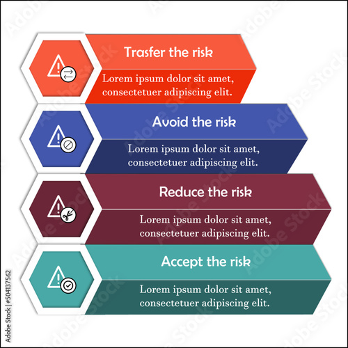 TARA Framework - Transfer, Avoid, Accept and Transfer WIth Icons in an Infographic template
